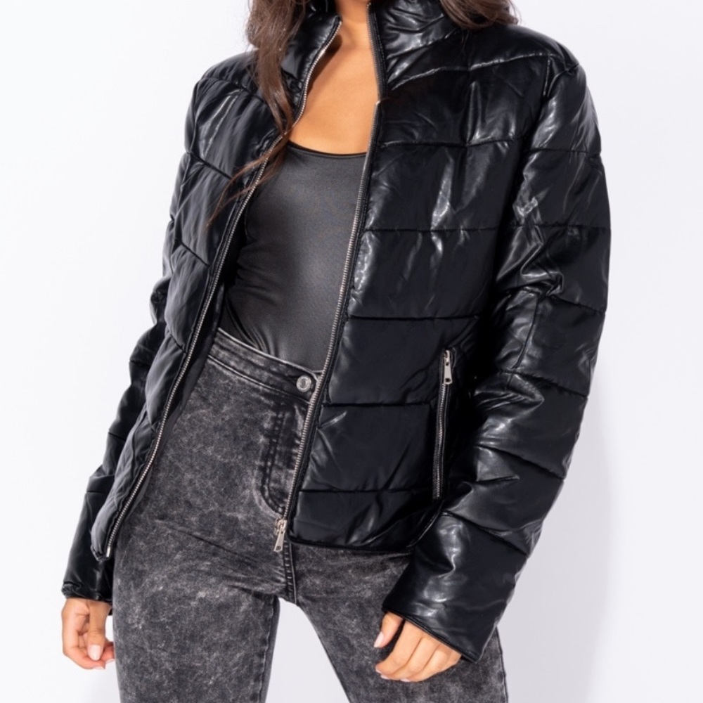 Black Puffer Jacket - Picture 2 of 3